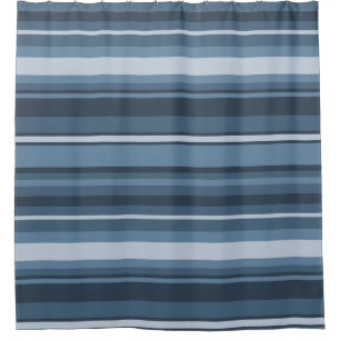 Grey-blue stripes shower curtain