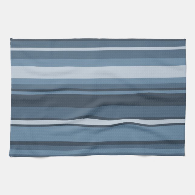 Grey-blue stripes tea towel (Horizontal)