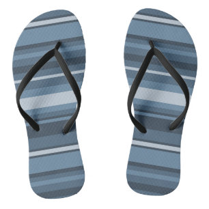 Grey-blue stripes thongs
