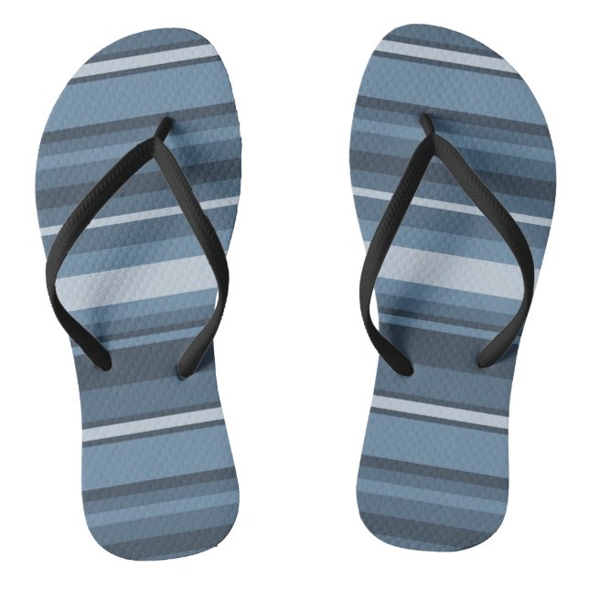 Grey-blue stripes thongs (Footbed)