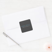 Grey Blue Trendy Square Sticker (Envelope)