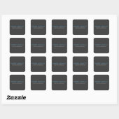 Grey Blue Trendy Square Sticker (Sheet)