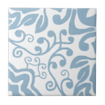 Grey Blue White Vintage Original Unique Watercolor Ceramic Tile<br><div class="desc">Beautiful high quality original watercolor vintage pattern ceramic tile grey blue on a white background. Perfect for a fresh style interior design.</div>
