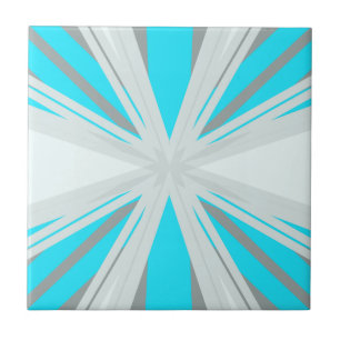 Grey Blue White Winter Christmas Snowflake Star Ceramic Tile