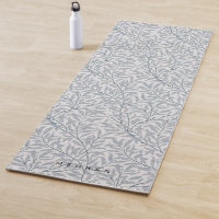 Grey Blue Willow Monogram Yoga Mat