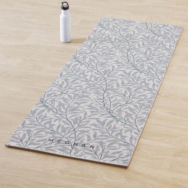 Grey Blue Willow Monogram Yoga Mat (In Situ)