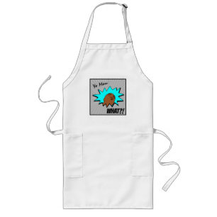 grey blue Yo Man What You Want Mug Shot Comics Long Apron