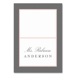 Grey & Blush Pink Elegant Wedding Place Card