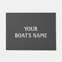 Grey Boat Name Dock Mat