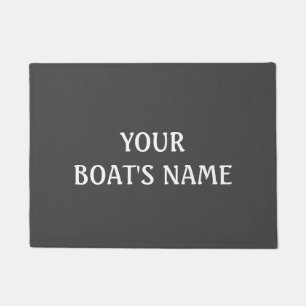 Grey Boat Name Dock Mat