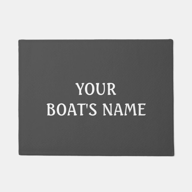 Grey Boat Name Dock Mat (Front)