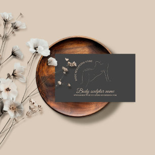 Grey Body sculpting contouring spa tan woman care Business Card