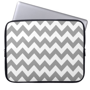 Grey Bold Chevron Laptop Sleeve