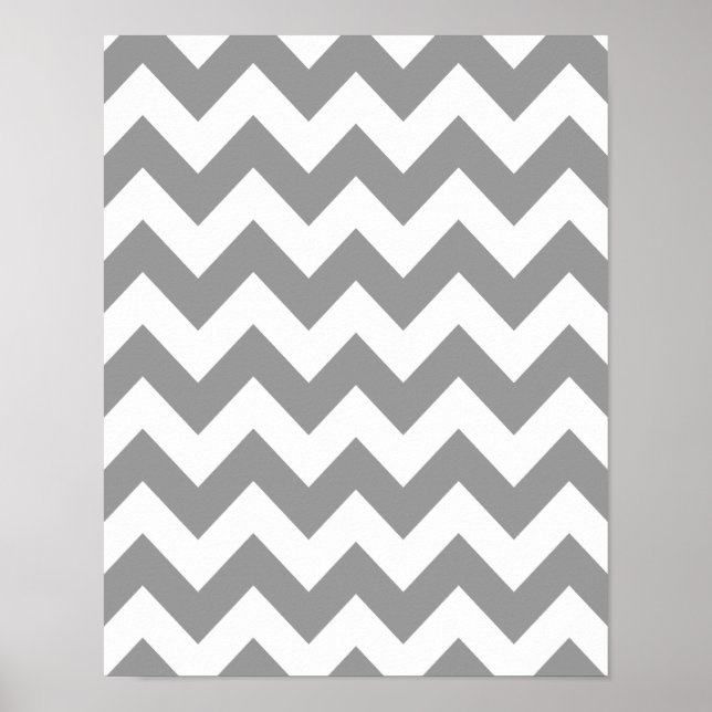 Grey Bold Chevron Poster (Front)