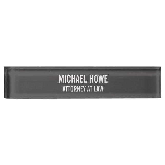 Grey Bold Legible Professional Trendy Modern Nameplate (Front)