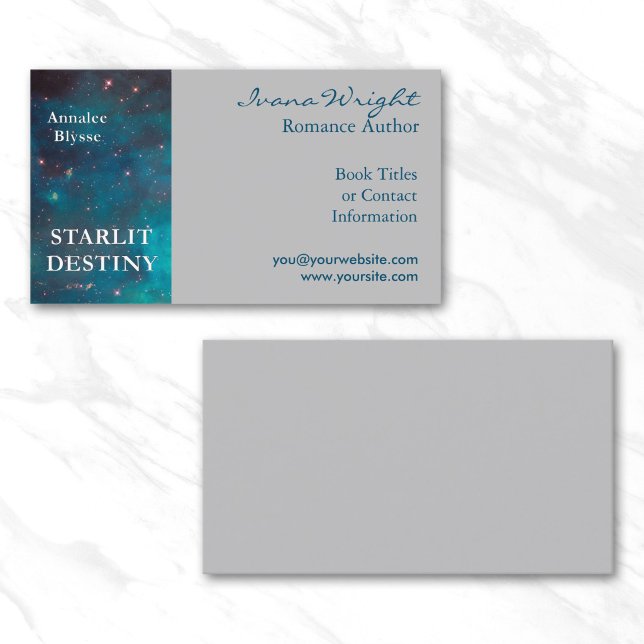 Grey Book Cover Author Business Card (Gray Book Cover Author Business Card)