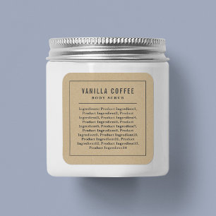 Grey Border and Line Ingredients List Kraft Label