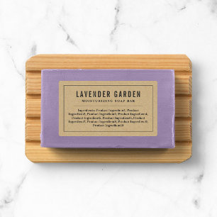 Grey Border & Line Ingredients List Kraft Labels