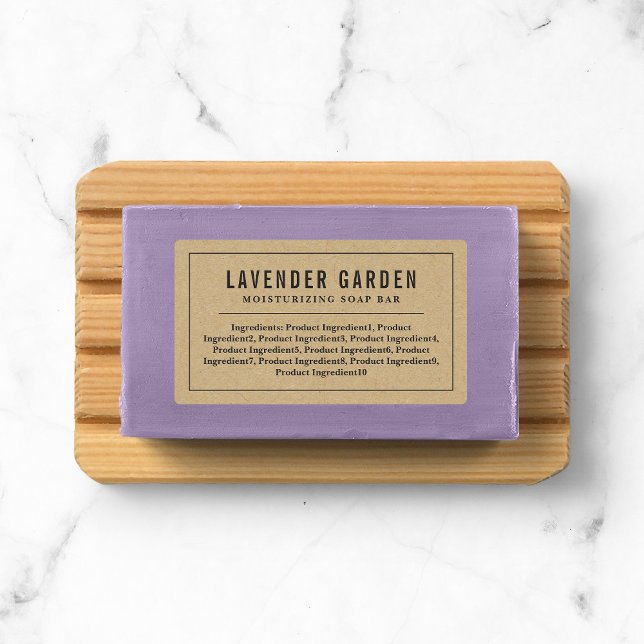 Grey Border & Line Ingredients List Kraft Labels (Creator Uploaded)