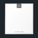 Grey Border Monogram Notepad<br><div class="desc">Grey Border Monogram Personalised Notepad</div>