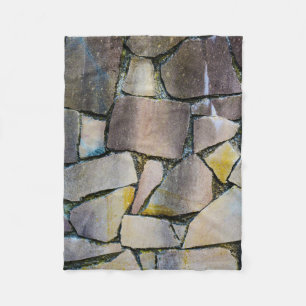 Grey brick wall fleece blanket