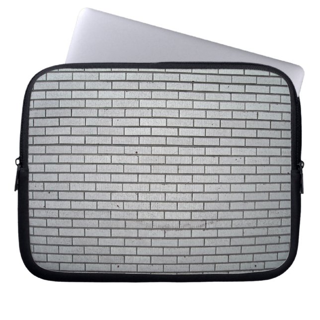 Grey Brick Wall Texture Laptop Sleeve (Front)