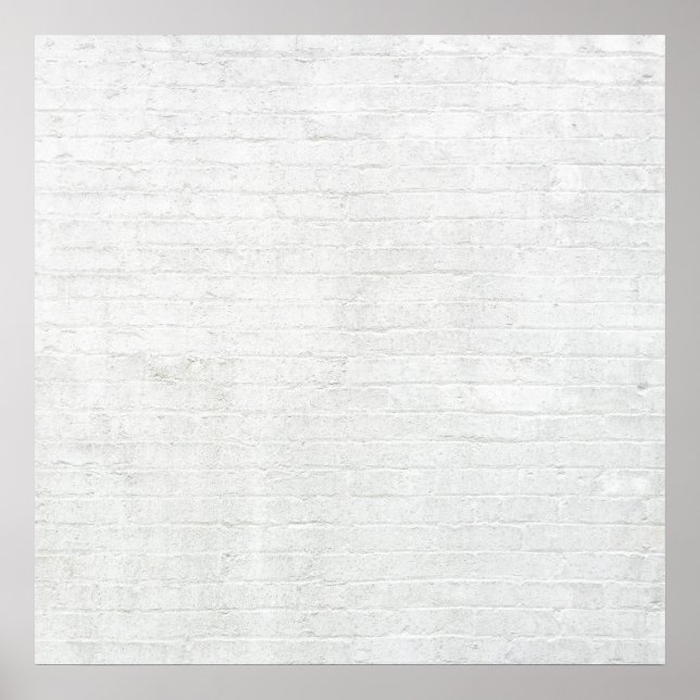 Grey Brick Wall White Bricks Background Texture Poster (Front)