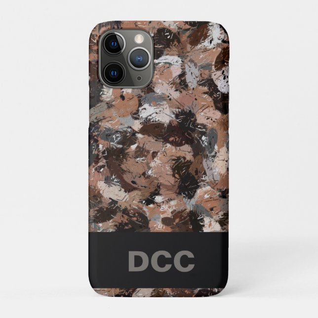 Grey, Brown and Black Paint Splatters  Case-Mate iPhone Case (Back)