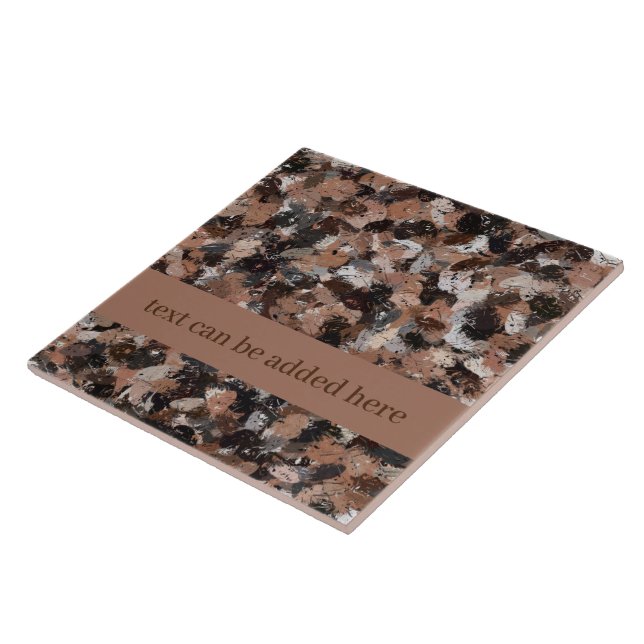 Grey, Brown and Black Paint Splatters  Ceramic Tile (Side)