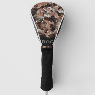 Grey, Brown and Black Paint Splatters Golf Head Cover