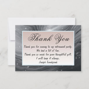 Grey & Brown Cream Marble Retirement Thank You Card