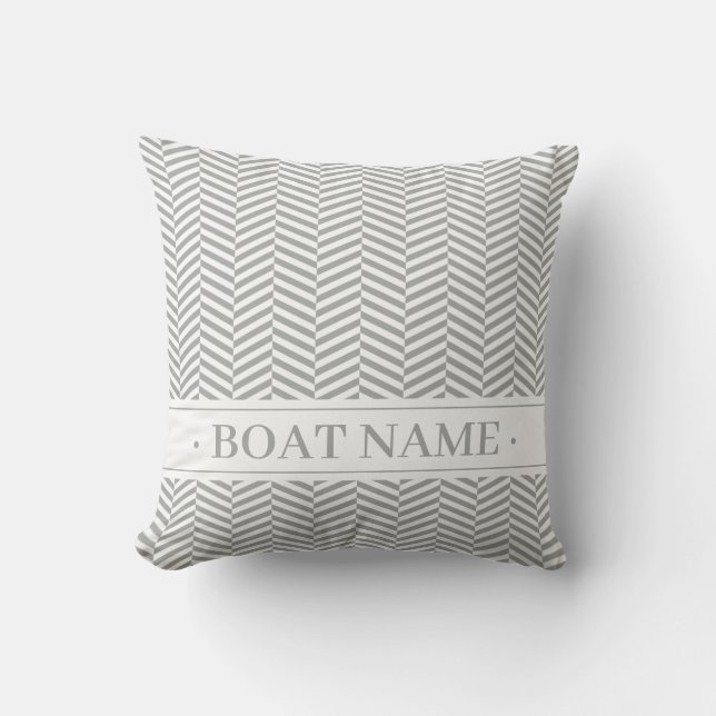 Grey Brown Herringbone Pattern. Geometric Pattern  Cushion (Front)