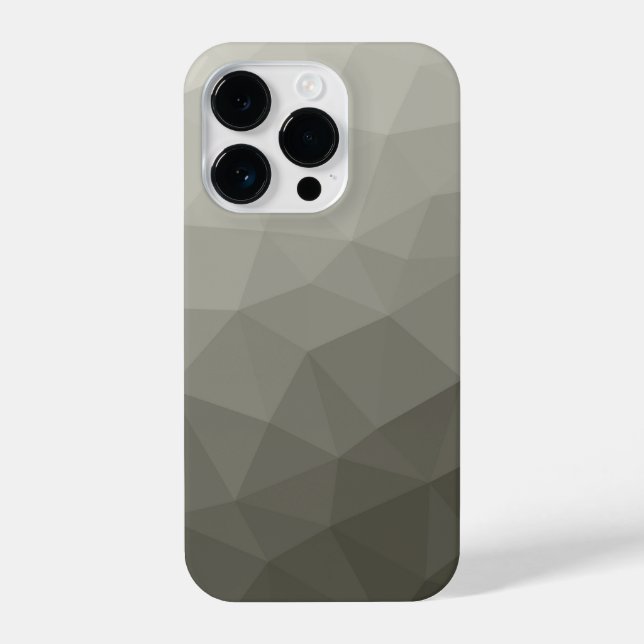 Grey brown light army gradient geometric mesh iPhone case (Back)