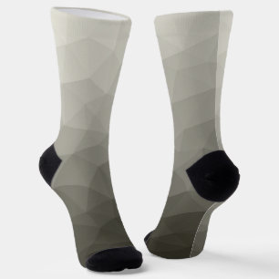 Grey brown light army gradient geometric mesh socks