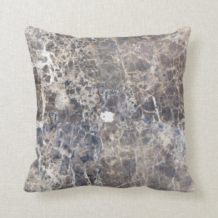 Grey Brown Marble Rustic neutral Stone Cushion