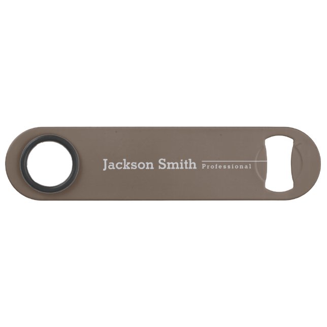 Grey brown  modern minimalist personalised name (Back Horizontal)