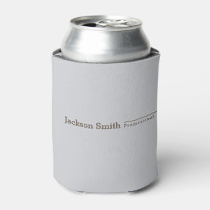 Grey brown modern minimalist personalised name can cooler