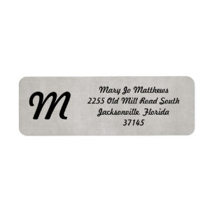 Grey Brushed Background Return Address Label