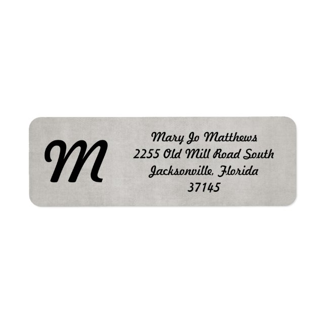 Grey Brushed Background Return Address Label (Front)