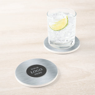 Grey Brushed Metal Coaster