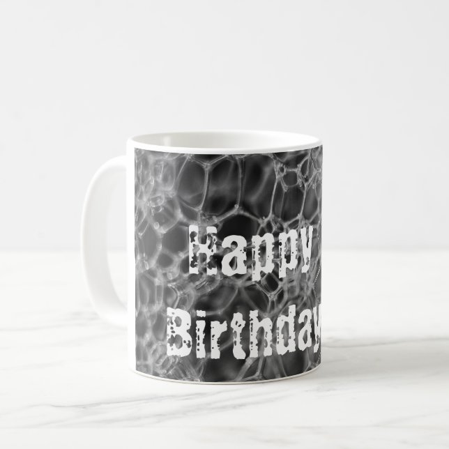 Grey Bubble Design Coffee Mug (Front Left)