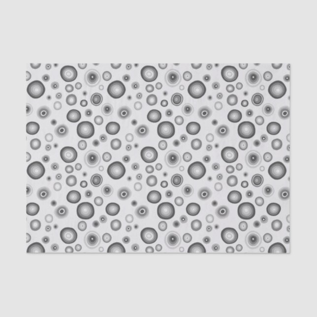 Grey Bubbles Modern Circles Pattern Gift Tissue Paper (Front)