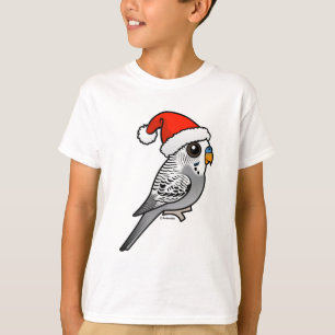 Grey Budgie Santa Claus T-Shirt