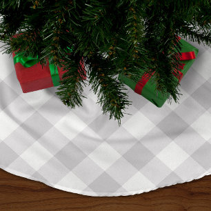 Grey Buffalo Check Farmhouse Holiday Brushed Polyester Tree Skirt