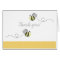 Grey Bumble Bees Folded Thank you Card Note card
