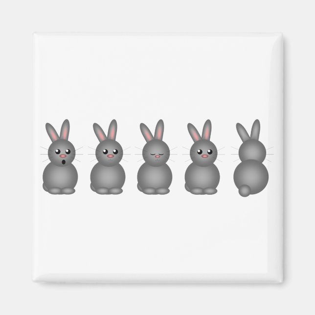 Grey Bunnies Magnet (Front)