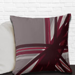 Grey & Burgundy Artistic Abstract Throw Pillow<br><div class="desc">Grey and burgundy throw pillow features an artistic abstract ribbon composition with shades of burgundy and grey with white accents on a grey background. This abstract composition is built on combinations of repeated ribbons, which are overlapped and interlaced to form an interesting abstract design. The grey, burgundy, white and wine...</div>