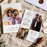 Grey Burgundy Typography Photos Wedding