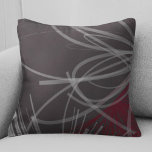 Grey & Burgundy Wine Abstract Ribbon Design Cushion<br><div class="desc">Modern throw pillow features an elegant abstract organic composition in burgundy and wine on a dark grey background. The artistic design on the front is a layered composition to offer depth and perspective with grey and burgundy wine coloured highlights and shadows. Designed with vector graphics, you can customise by changing...</div>