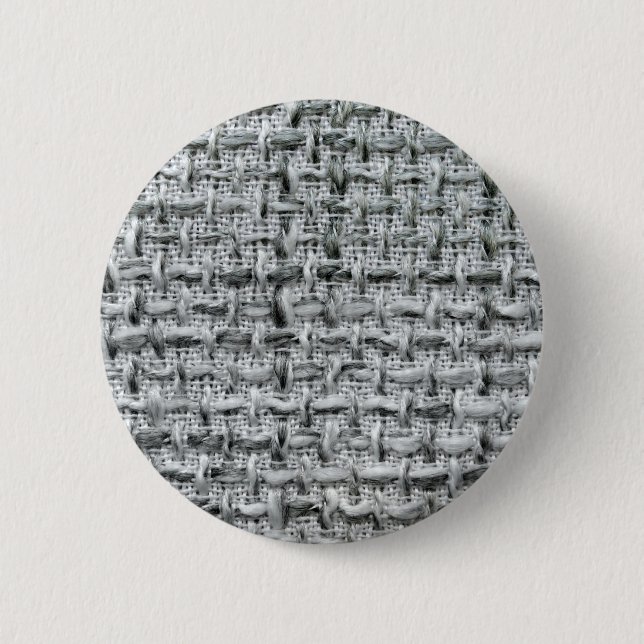 Grey Burlap 6 Cm Round Badge (Front)